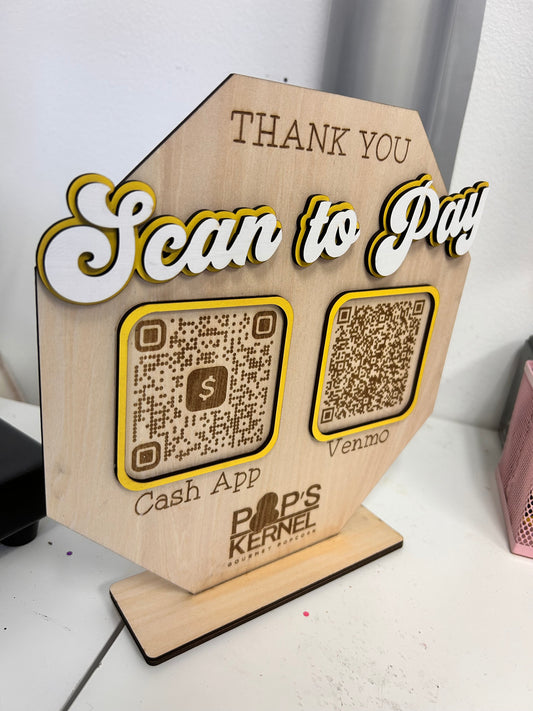 Scan To Pay Wood Signage