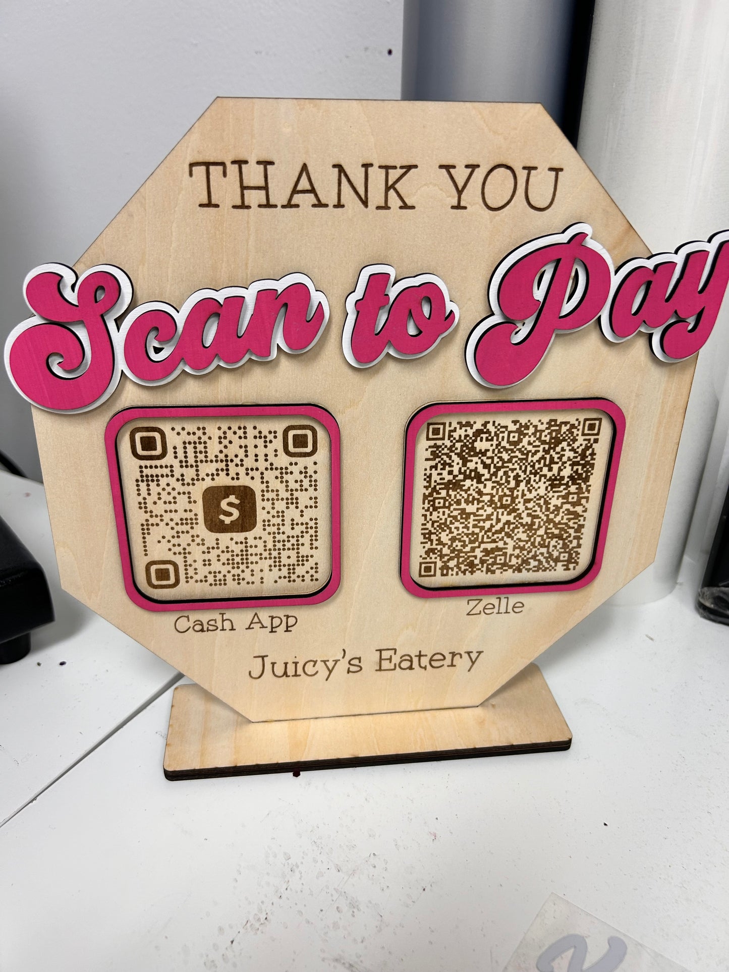 Scan To Pay Wood Signage