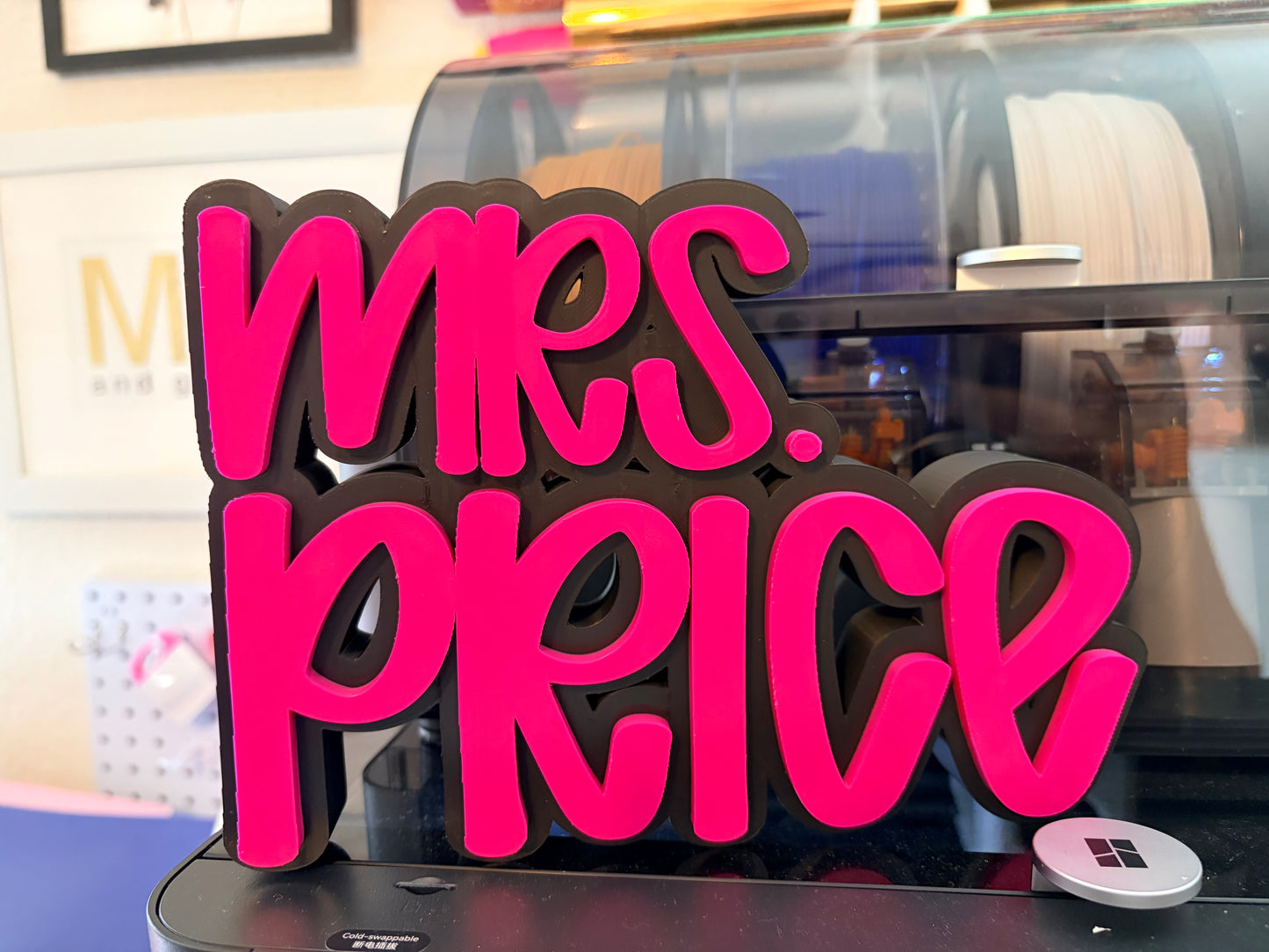 3D Printed Desktop Name Plate