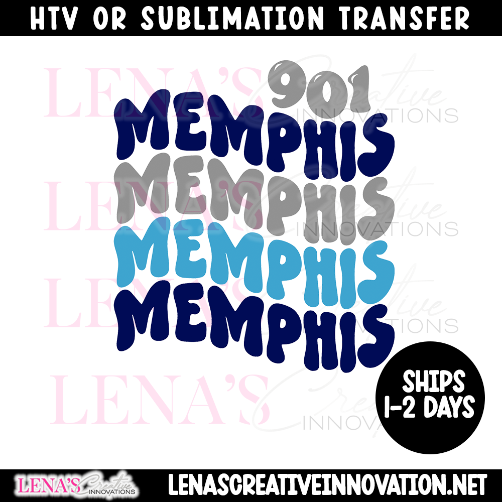 901 Memphis Blue HTV/Sublimation Transfer