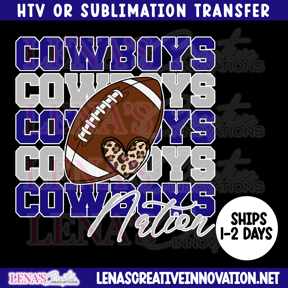 Cowboys Nation HTV/Sublimation Transfer