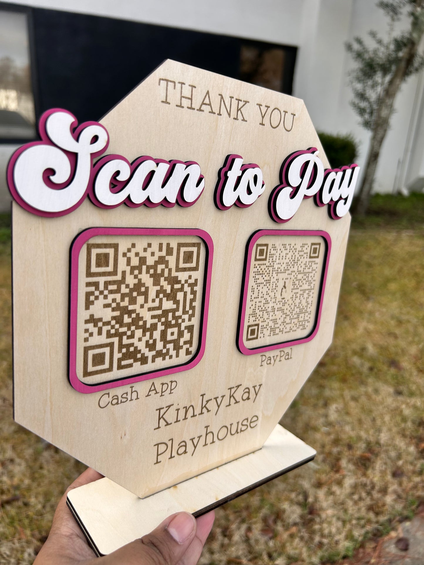 Scan To Pay Wood Signage