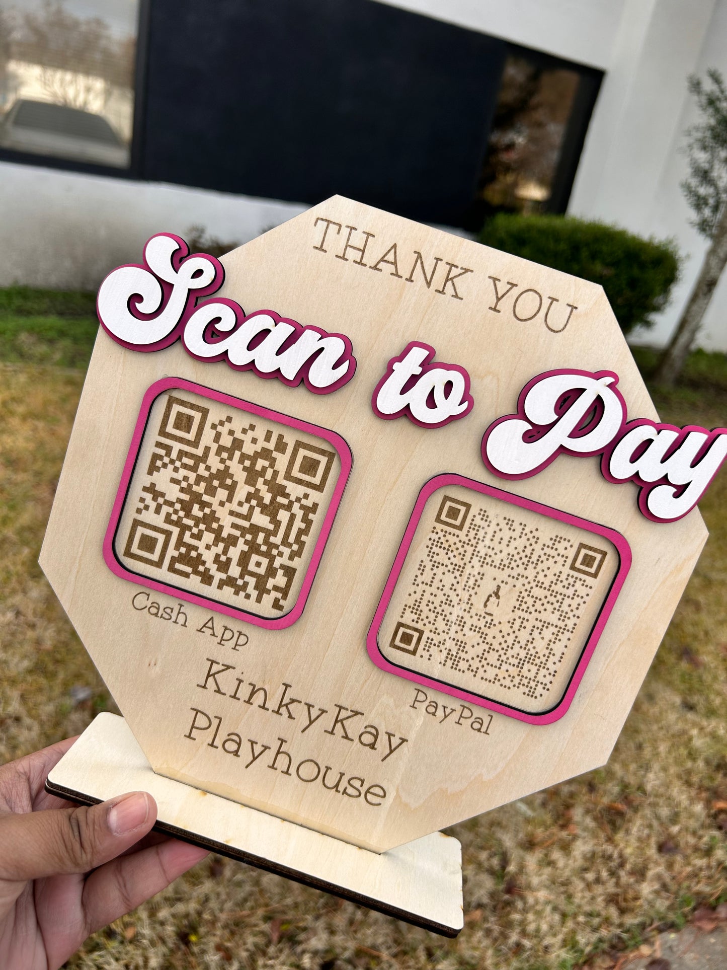 Scan To Pay Wood Signage