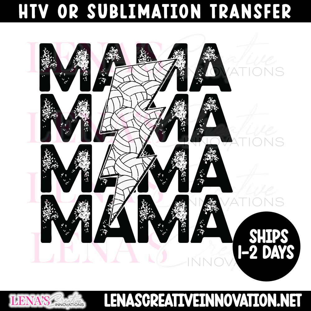 Volleyball MAMA Distressed HTV/Sublimation Transfer