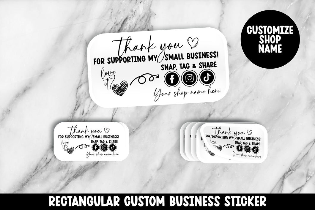 Custom Thank You Shop Stickers