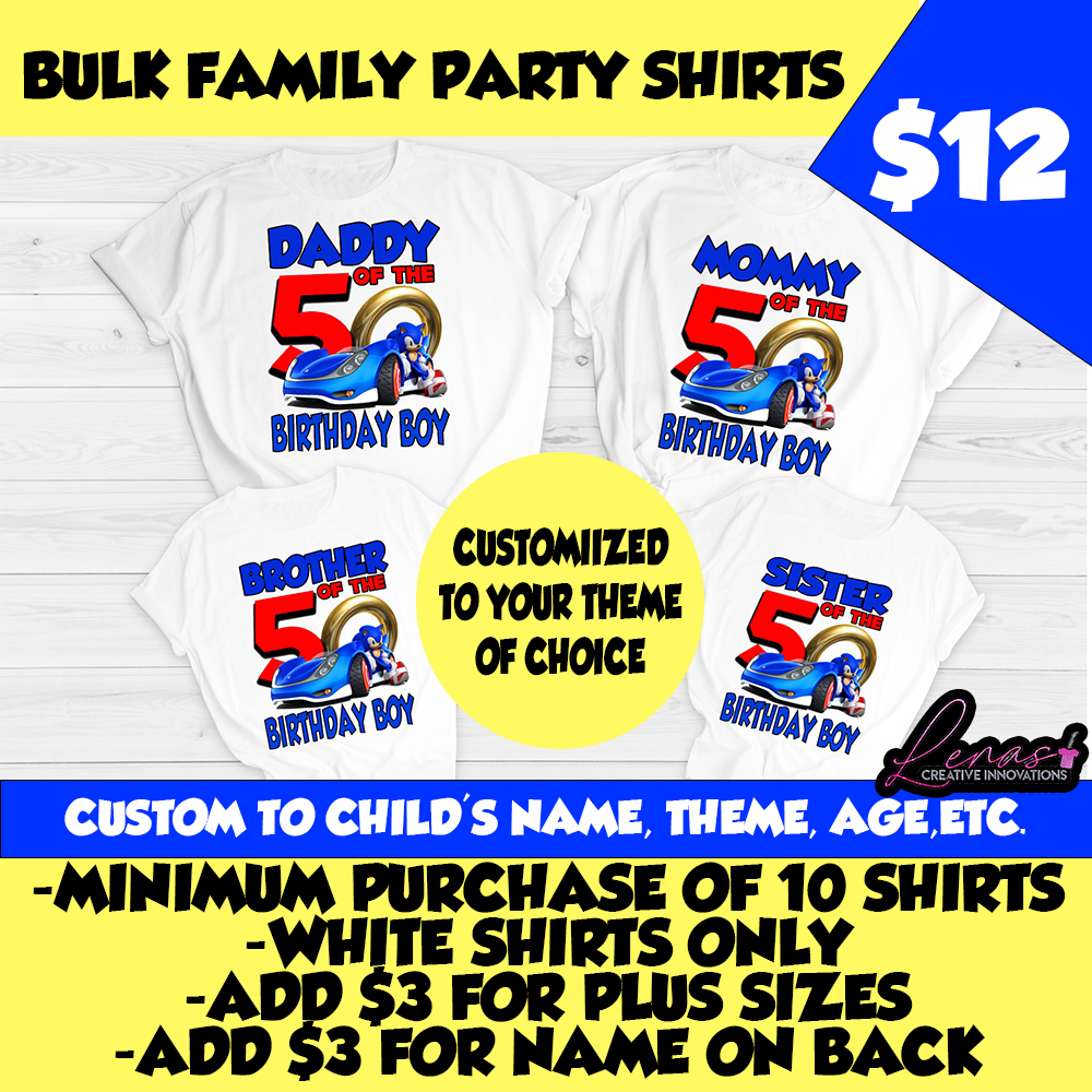 Custom Bulk Family Party Shirts