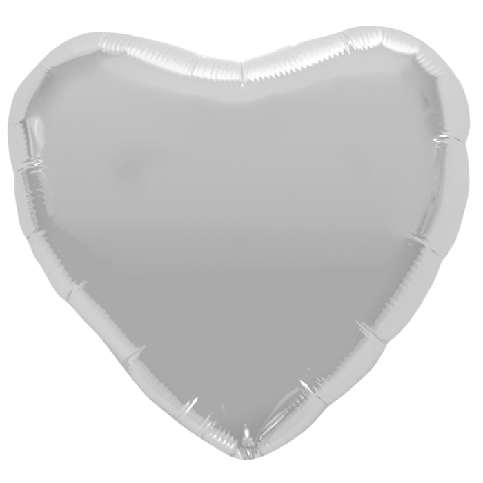 Helium Silver Heart Balloon